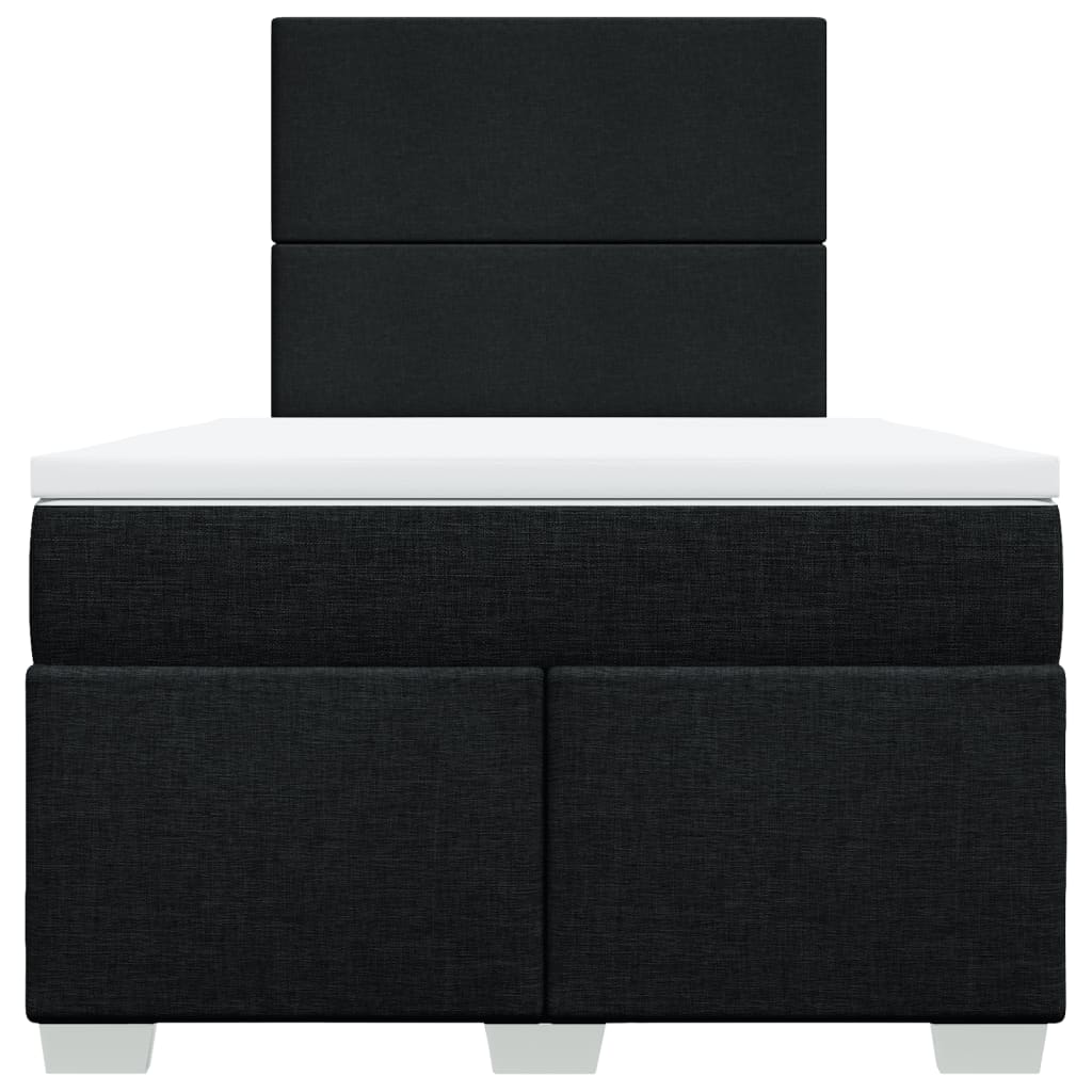 vidaXL Κρεβάτι Boxspring με Στρώμα Μαύρο 120x190 εκ. Υφασμάτινο