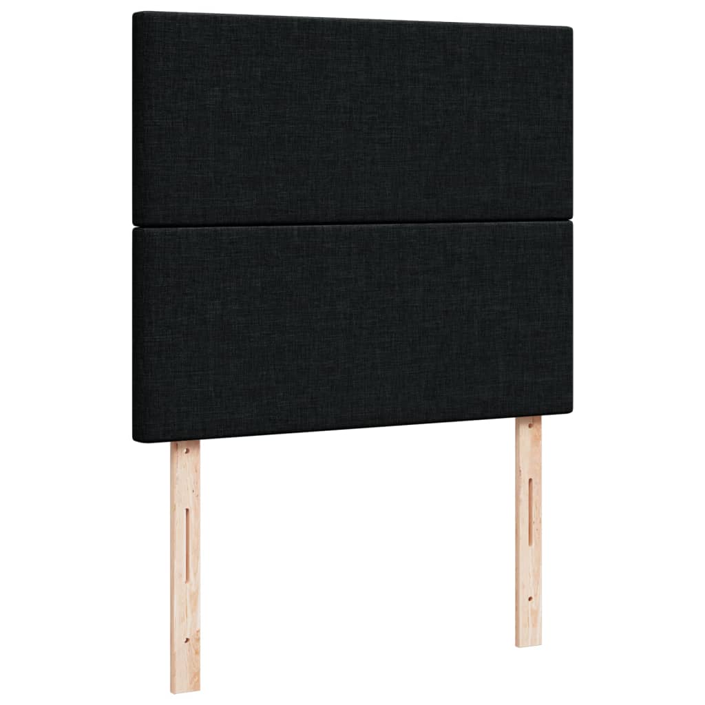vidaXL Κρεβάτι Boxspring με Στρώμα Μαύρο 120x190 εκ. Υφασμάτινο
