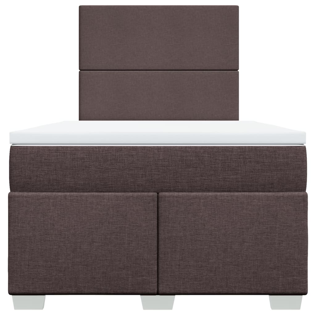 vidaXL Κρεβάτι Boxspring με Στρώμα Σκούρο Καφέ 120x190 εκ Υφασμάτινο