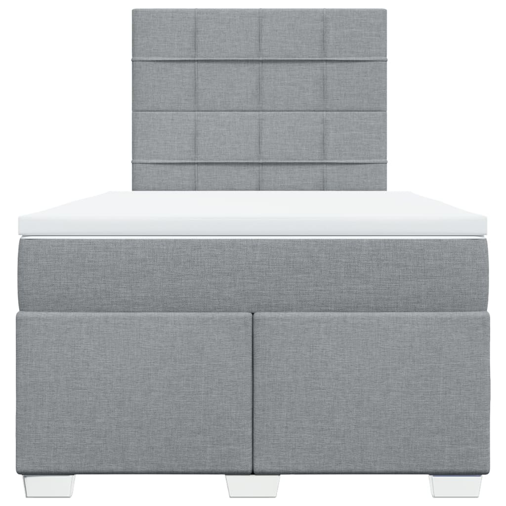 vidaXL Κρεβάτι Boxspring με Στρώμα Ανοιχτό Γκρι 120x190 εκ. Υφασμάτινο