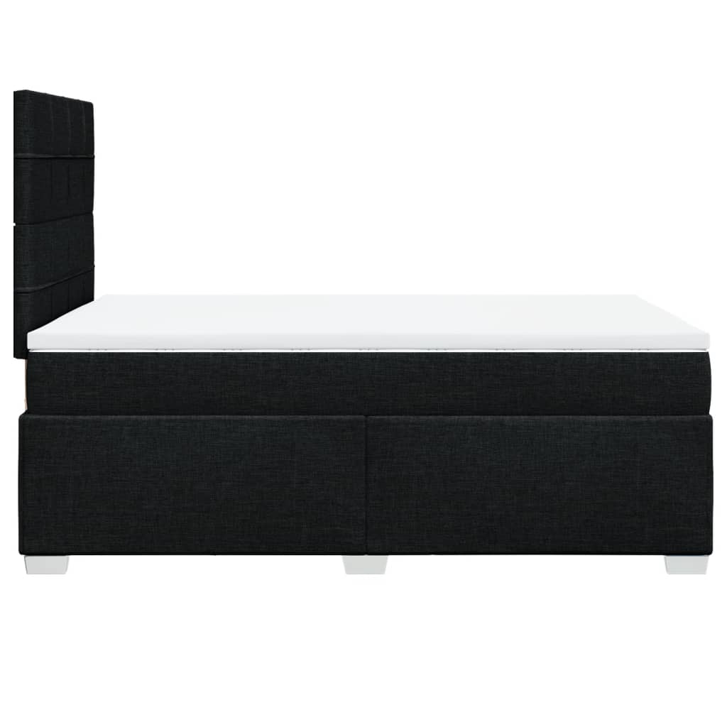 vidaXL Κρεβάτι Boxspring με Στρώμα Μαύρο 120x190 εκ. Υφασμάτινο