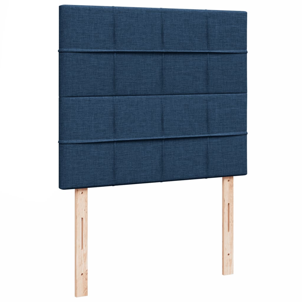 vidaXL Κρεβάτι Boxspring με Στρώμα Μπλε 120x190 εκ. Υφασμάτινο