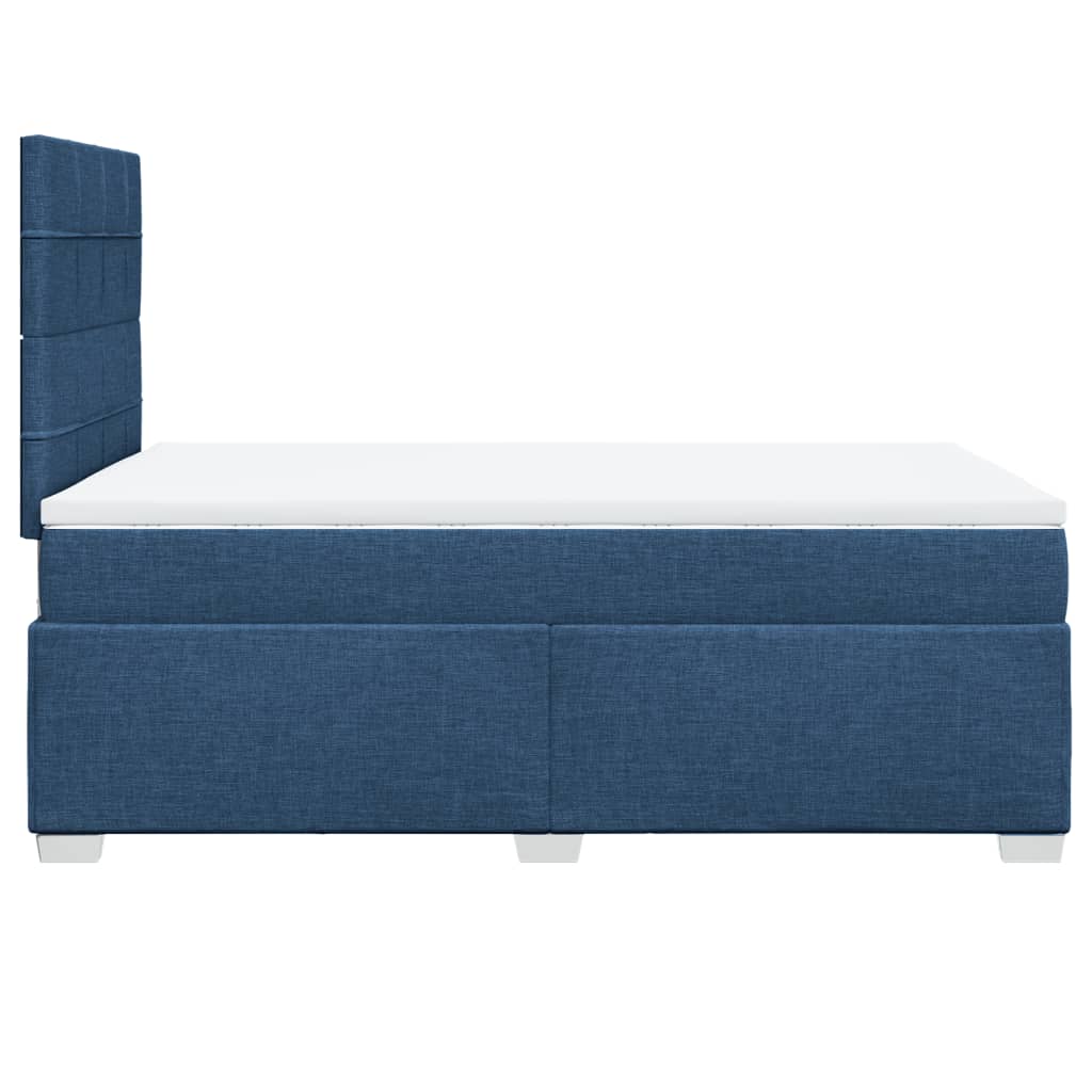 vidaXL Κρεβάτι Boxspring με Στρώμα Μπλε 120x190 εκ. Υφασμάτινο