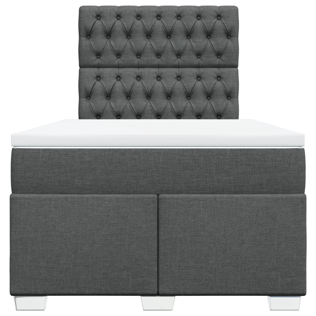 vidaXL Κρεβάτι Boxspring με Στρώμα Σκούρο Γκρι 120x190 εκ Υφασμάτινο