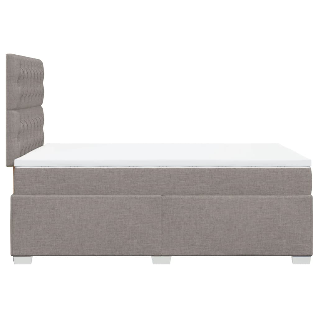 vidaXL Κρεβάτι Boxspring με Στρώμα Taupe 120x190 εκ. Υφασμάτινο