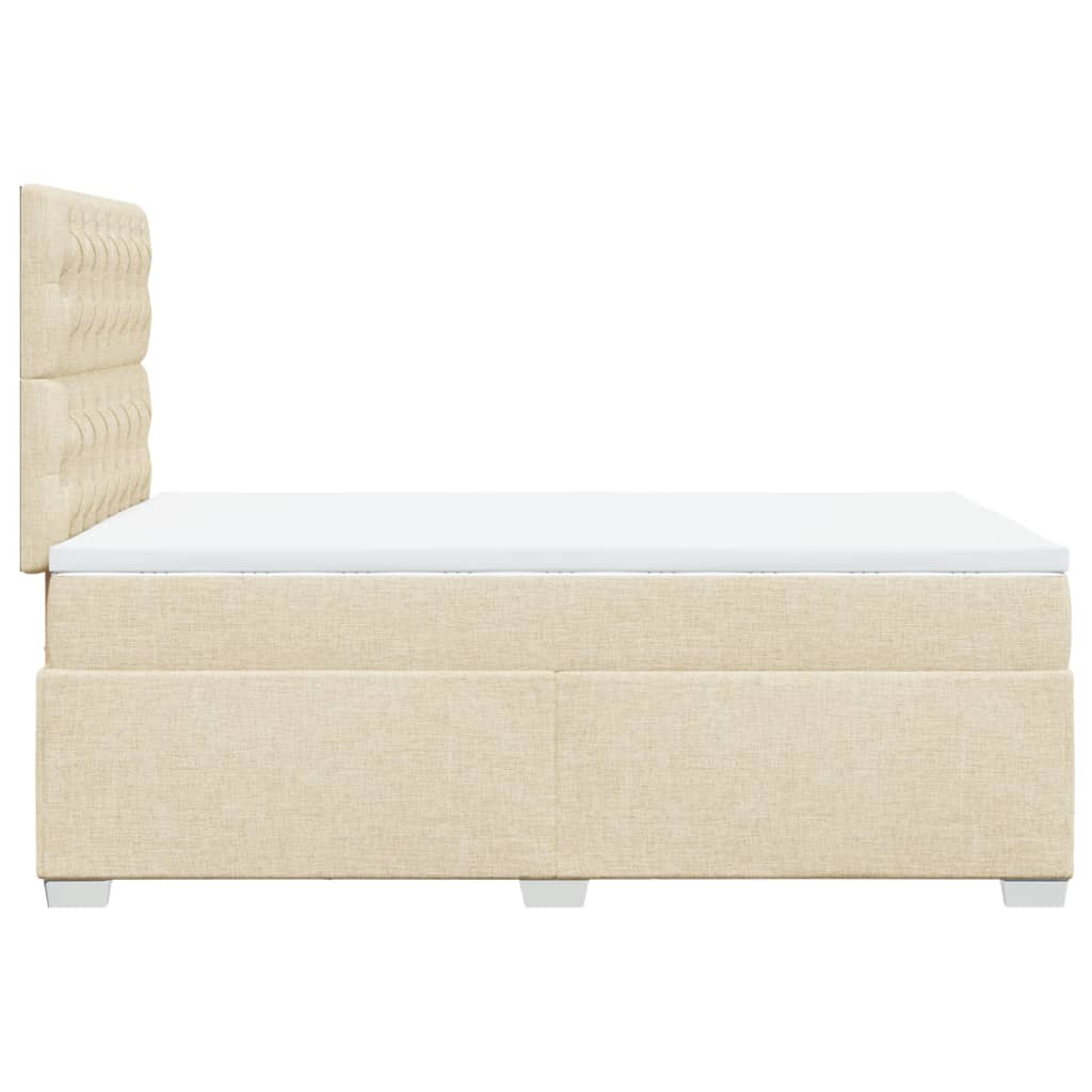 vidaXL Κρεβάτι Boxspring με Στρώμα Κρεμ 120x190 εκ. Υφασμάτινο