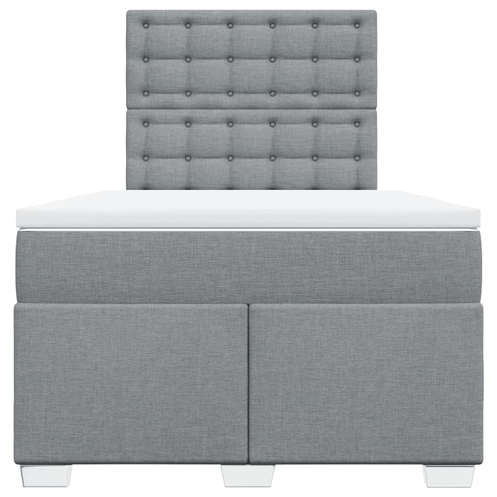 vidaXL Κρεβάτι Boxspring με Στρώμα Ανοιχτό Γκρι 120x190 εκ. Υφασμάτινο