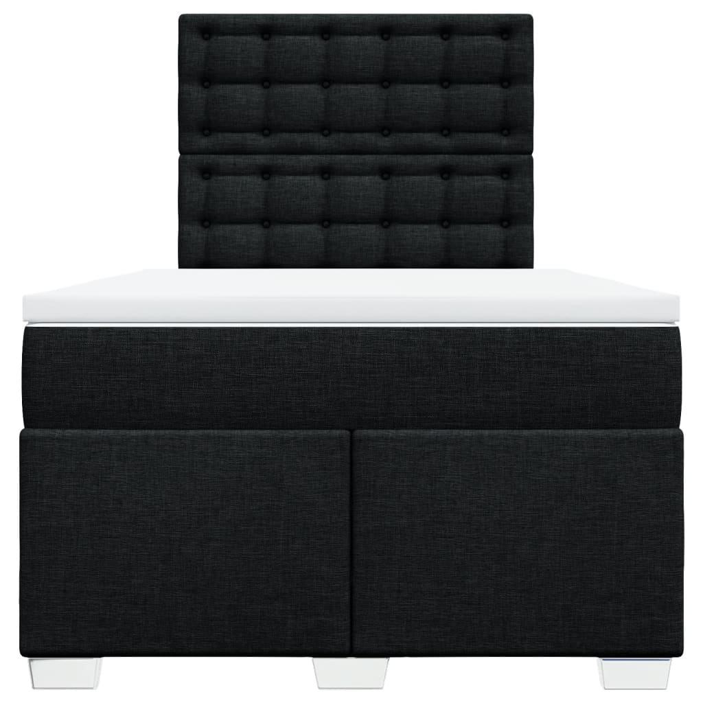 vidaXL Κρεβάτι Boxspring με Στρώμα Μαύρο 120x190 εκ. Υφασμάτινο