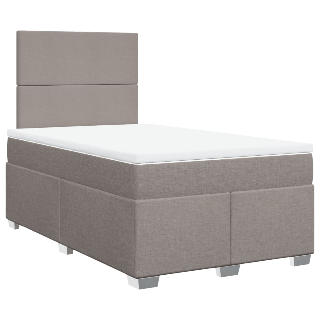 vidaXL Κρεβάτι Boxspring με Στρώμα Taupe 120x200 εκ. Υφασμάτινο
