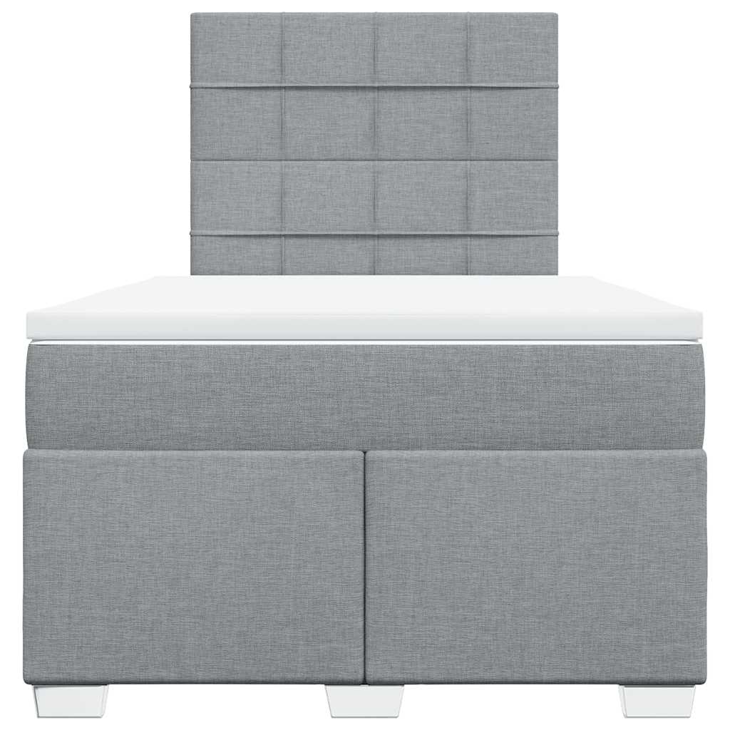 vidaXL Κρεβάτι Boxspring με Στρώμα Ανοιχτό Γκρι 120x200 εκ. Υφασμάτινο