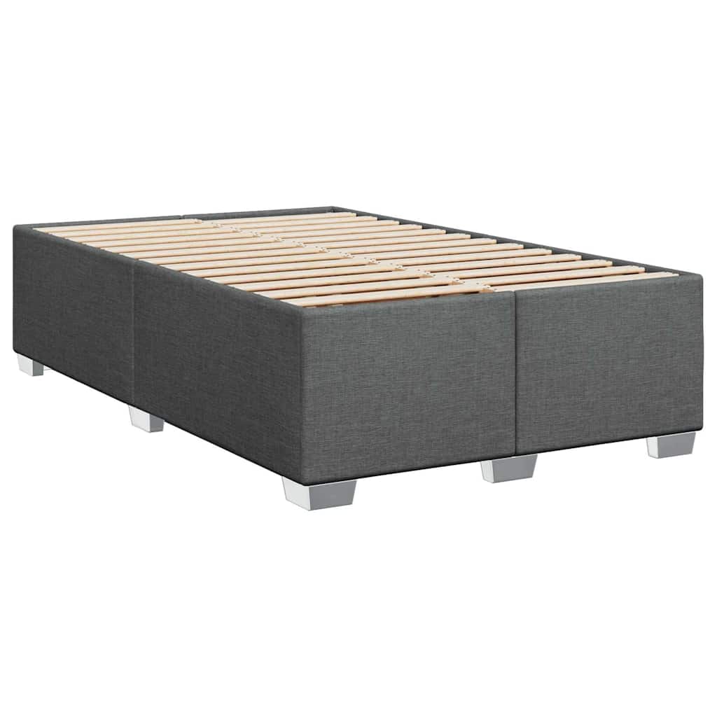 vidaXL Κρεβάτι Boxspring με Στρώμα Σκούρο Γκρι 120x200 εκ. Υφασμάτινο