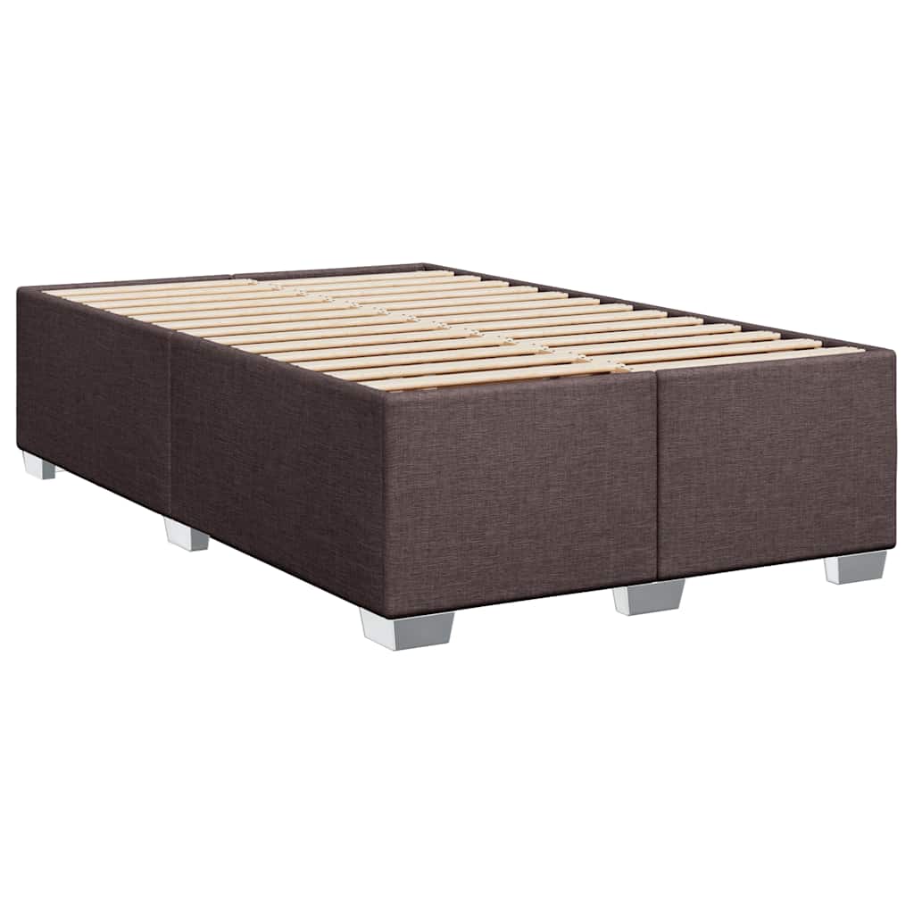 vidaXL Κρεβάτι Boxspring με Στρώμα Σκούρο Καφέ 120x200 εκ. Υφασμάτινο