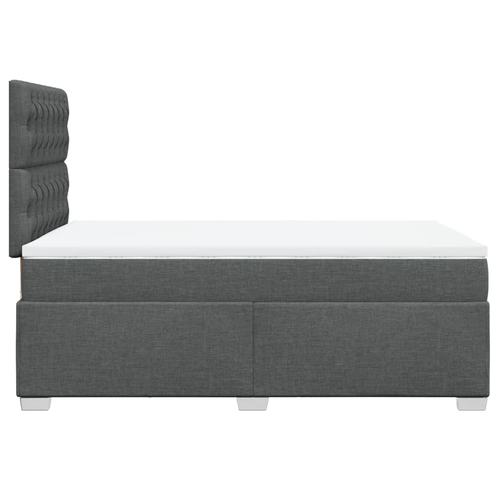vidaXL Κρεβάτι Boxspring με Στρώμα Σκούρο Γκρι 120x200 εκ. Υφασμάτινο