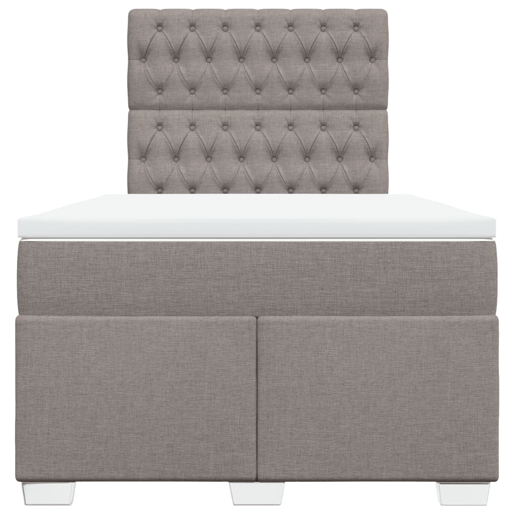 vidaXL Κρεβάτι Boxspring με Στρώμα Taupe 120x200 εκ. Υφασμάτινο