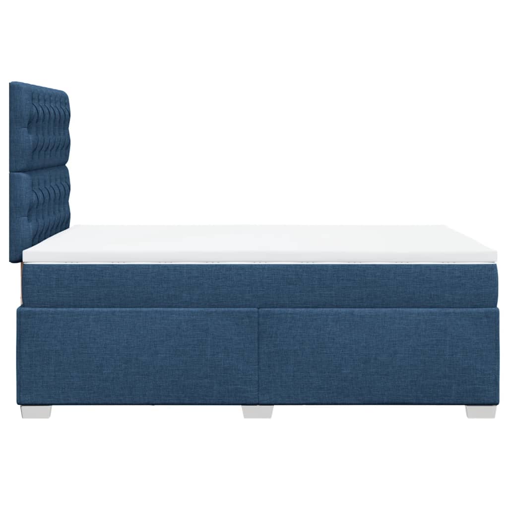vidaXL Κρεβάτι Boxspring με Στρώμα Μπλε 120x200 εκ. Υφασμάτινο