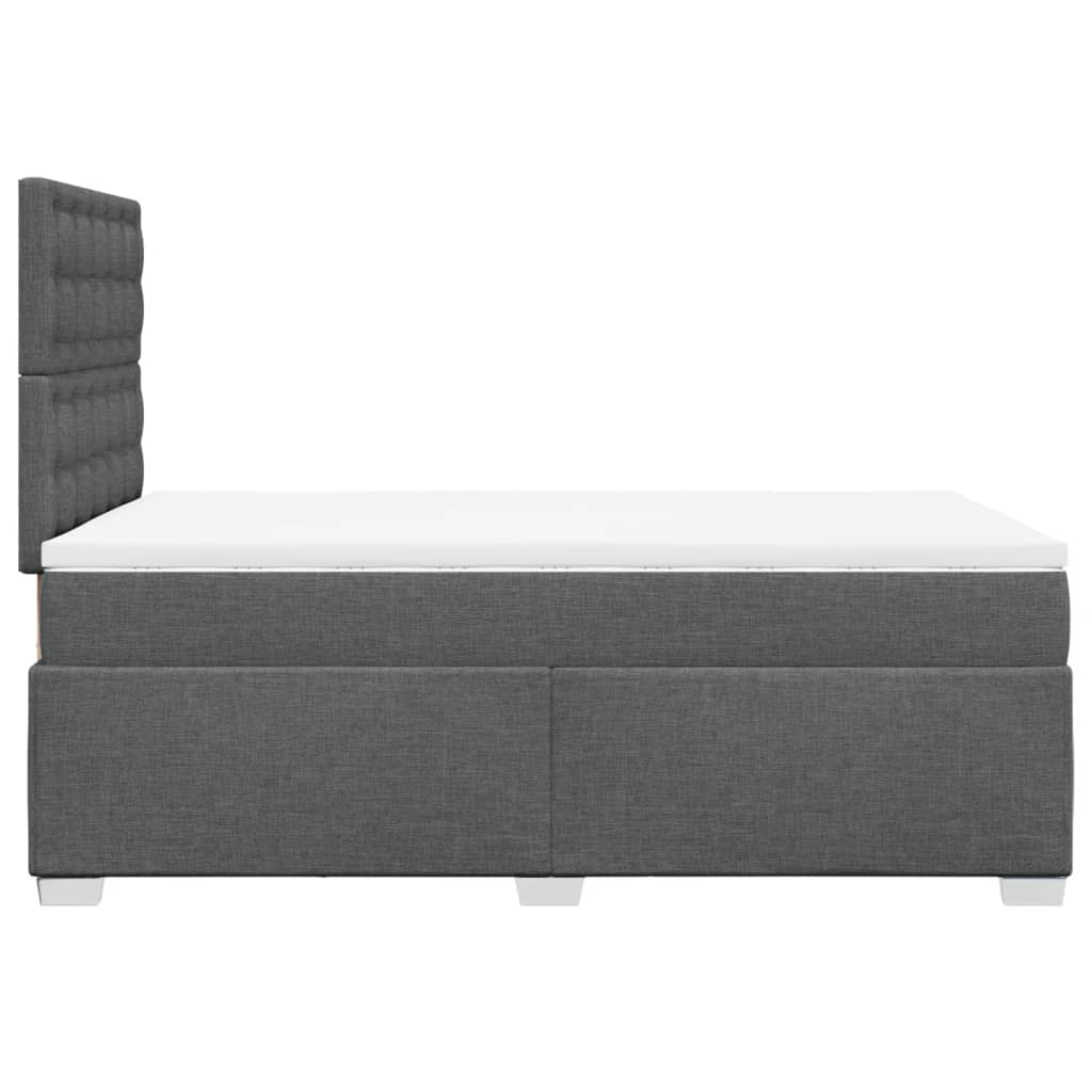 vidaXL Κρεβάτι Boxspring με Στρώμα Σκούρο Γκρι 120x200 εκ. Υφασμάτινο