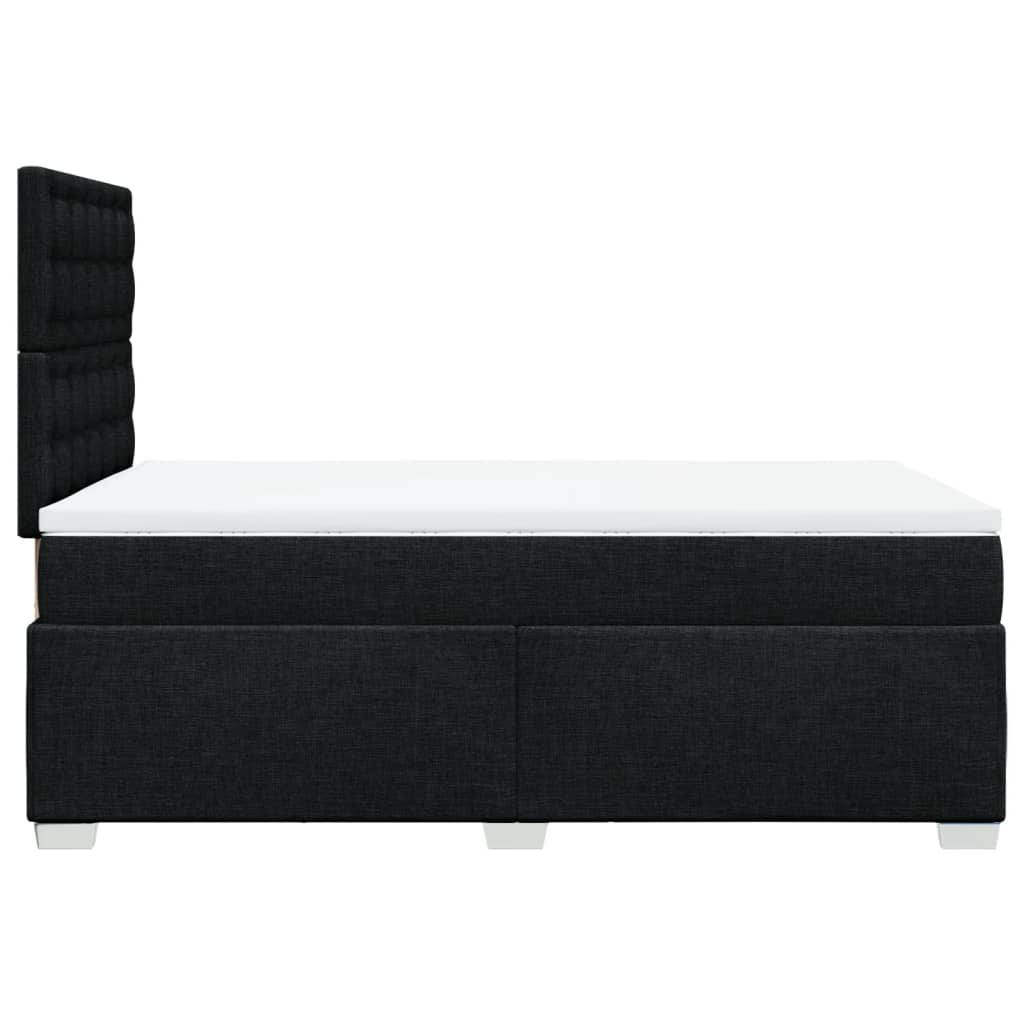 vidaXL Κρεβάτι Boxspring με Στρώμα Μαύρο 120x200 εκ. Υφασμάτινο