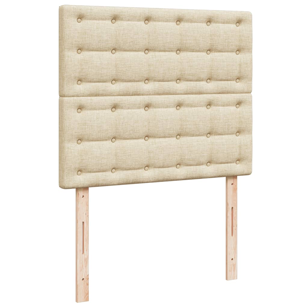 vidaXL Κρεβάτι Boxspring με Στρώμα Κρεμ 120x200 εκ. Υφασμάτινο