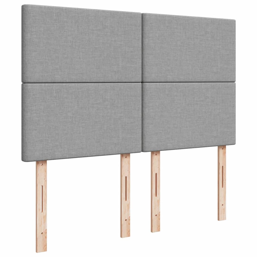 vidaXL Κρεβάτι Boxspring με Στρώμα Ανοιχτό Γκρι 140x190 εκ. Υφασμάτινο