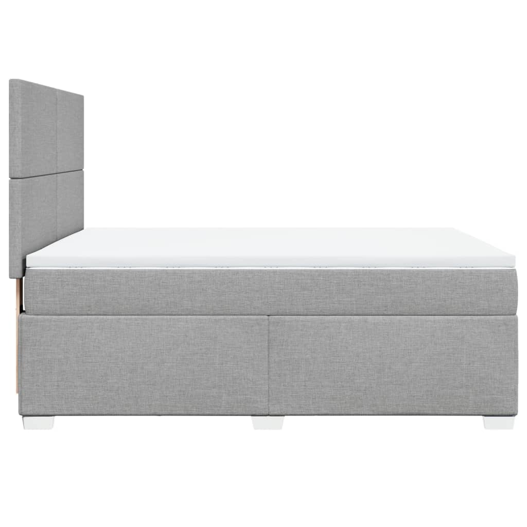 vidaXL Κρεβάτι Boxspring με Στρώμα Ανοιχτό Γκρι 140x190 εκ. Υφασμάτινο