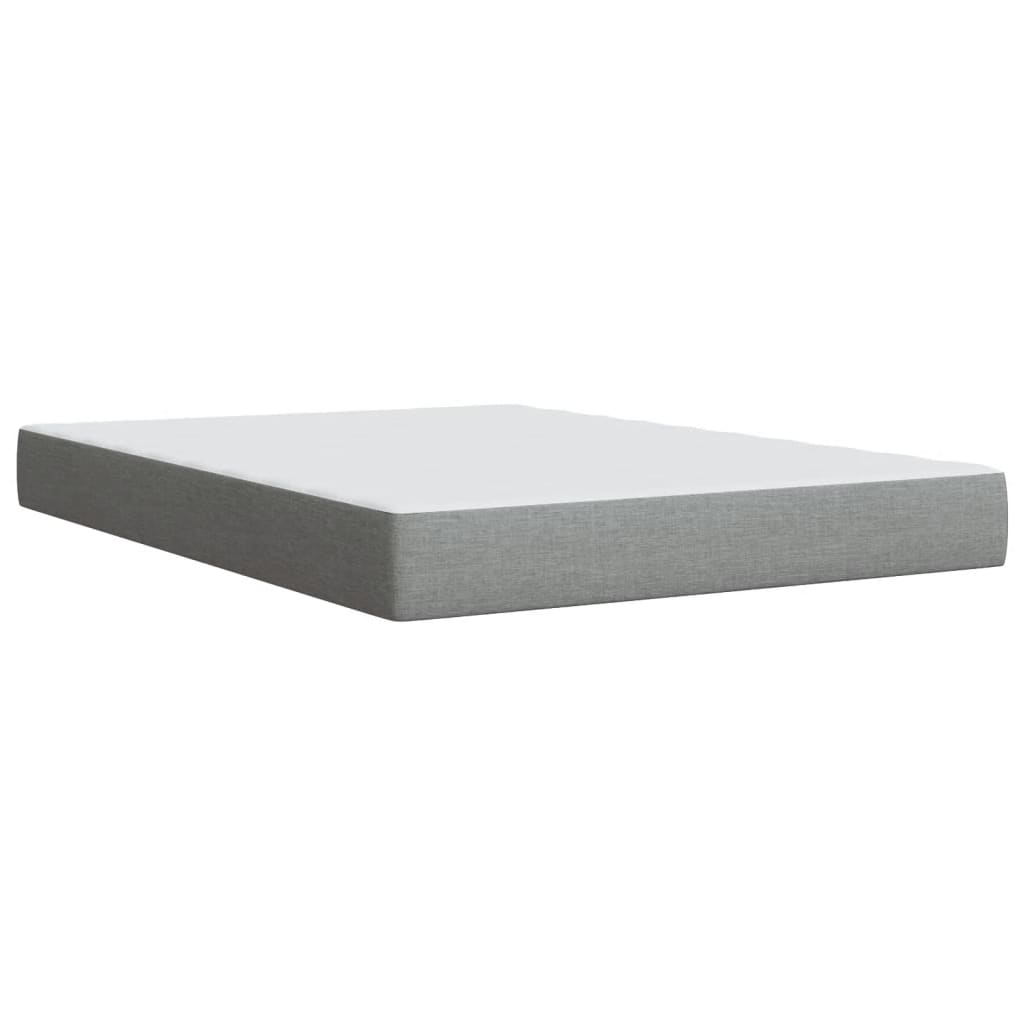 vidaXL Κρεβάτι Boxspring με Στρώμα Ανοιχτό Γκρι 140x190 εκ. Υφασμάτινο