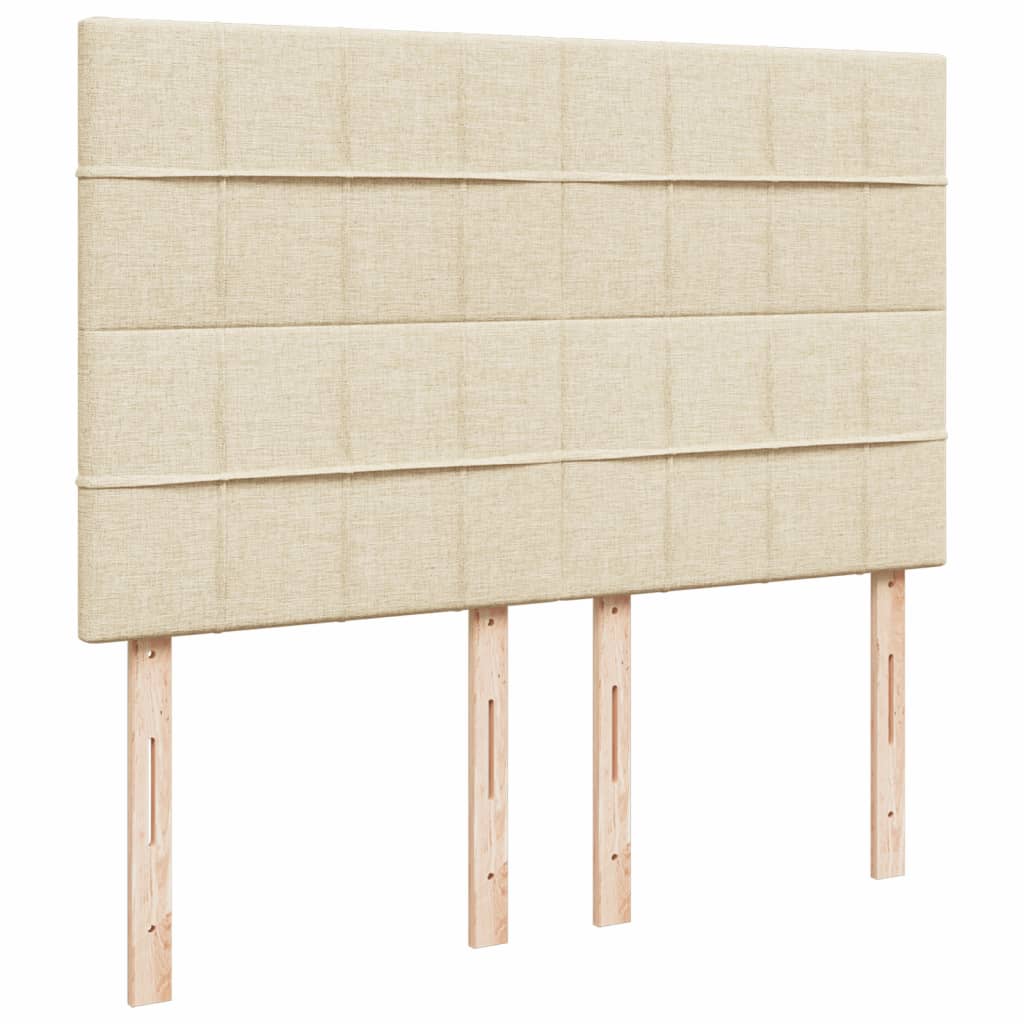 vidaXL Κρεβάτι Boxspring με Στρώμα Κρεμ 140x190 εκ. Υφασμάτινο