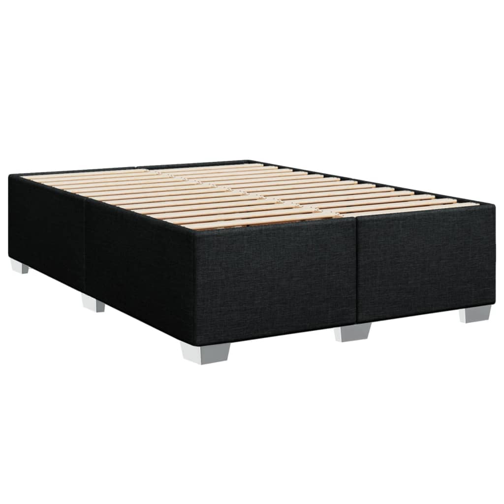 vidaXL Κρεβάτι Boxspring με Στρώμα Μαύρο 140x200 εκ. Υφασμάτινο
