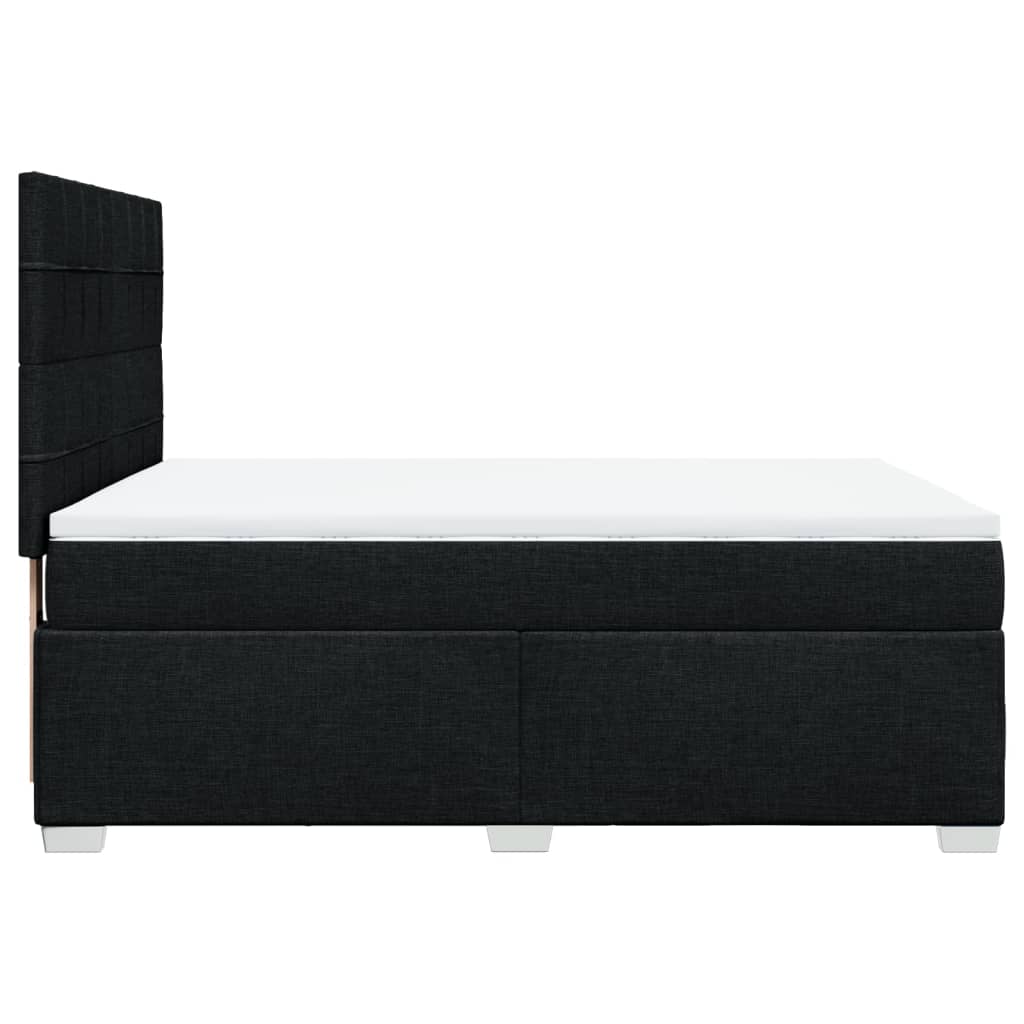 vidaXL Κρεβάτι Boxspring με Στρώμα Μαύρο 140x200 εκ. Υφασμάτινο