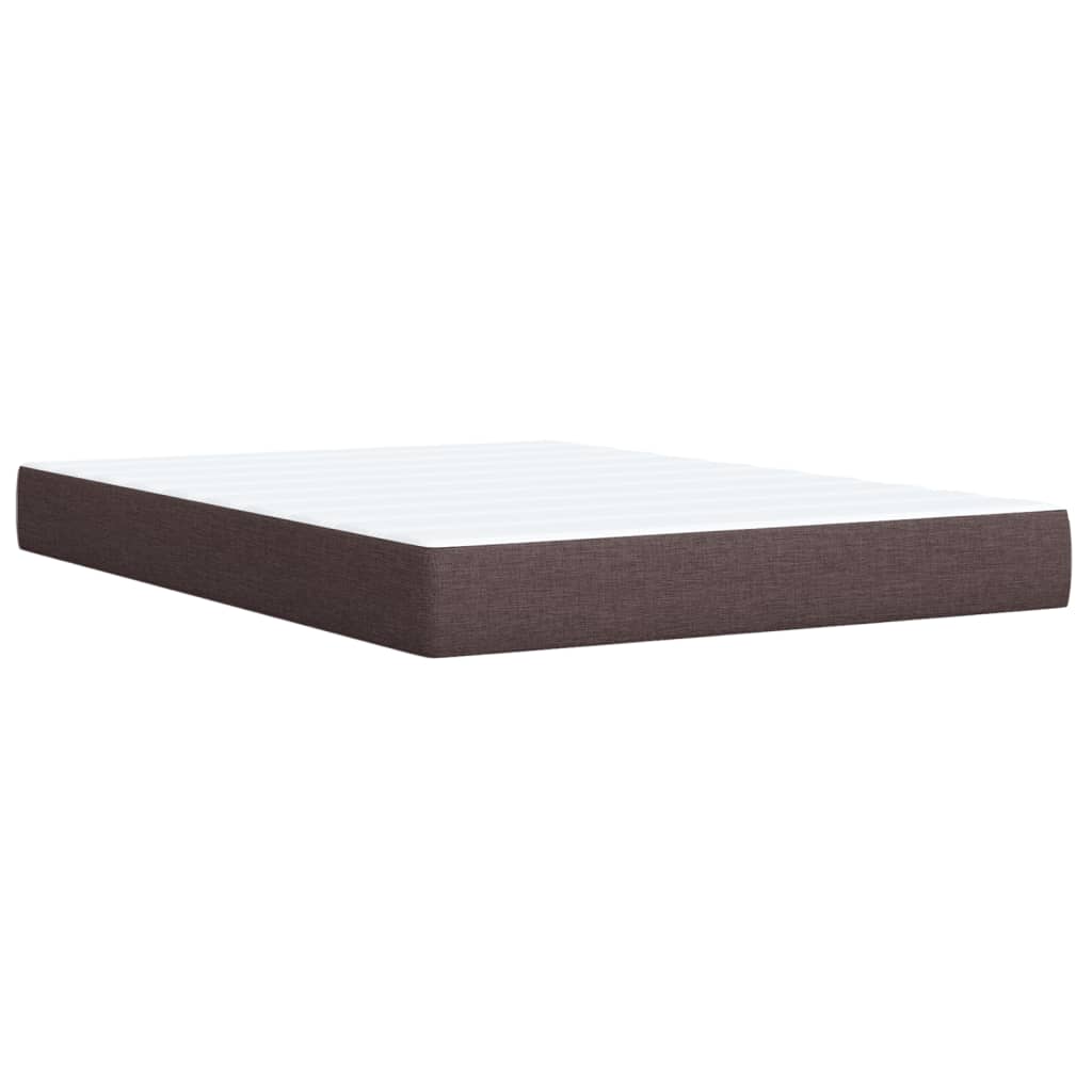 vidaXL Κρεβάτι Boxspring με Στρώμα Σκούρο Καφέ 140x200 εκ Υφασμάτινο