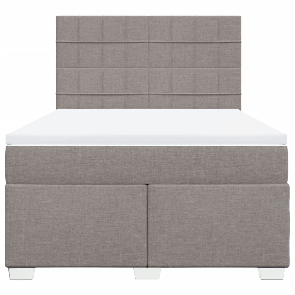 vidaXL Κρεβάτι Boxspring με Στρώμα Taupe 140x200 εκ. Υφασμάτινο