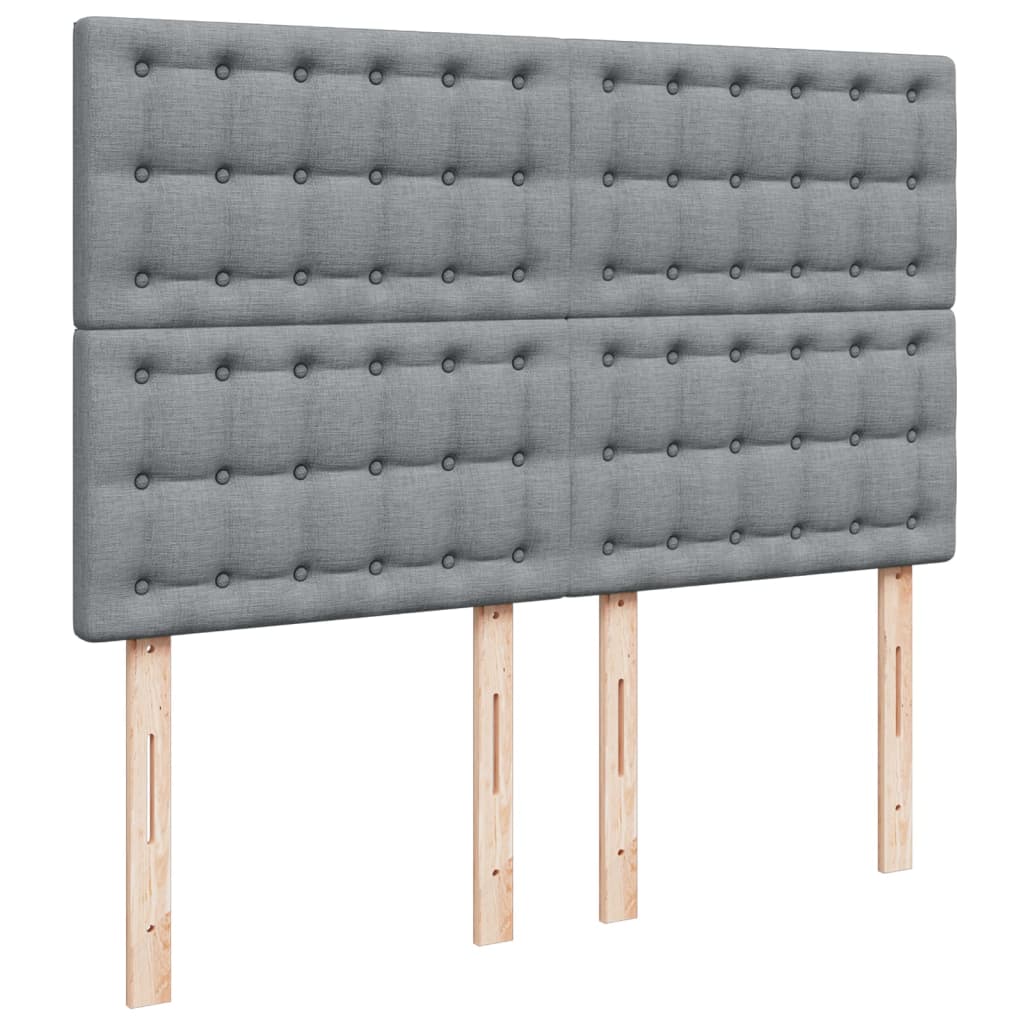 vidaXL Κρεβάτι Boxspring με Στρώμα Ανοιχτό Γκρι 140x200 εκ. Υφασμάτινο