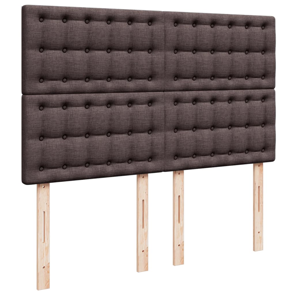 vidaXL Κρεβάτι Boxspring με Στρώμα Σκούρο Καφέ 140x200 εκ Υφασμάτινο