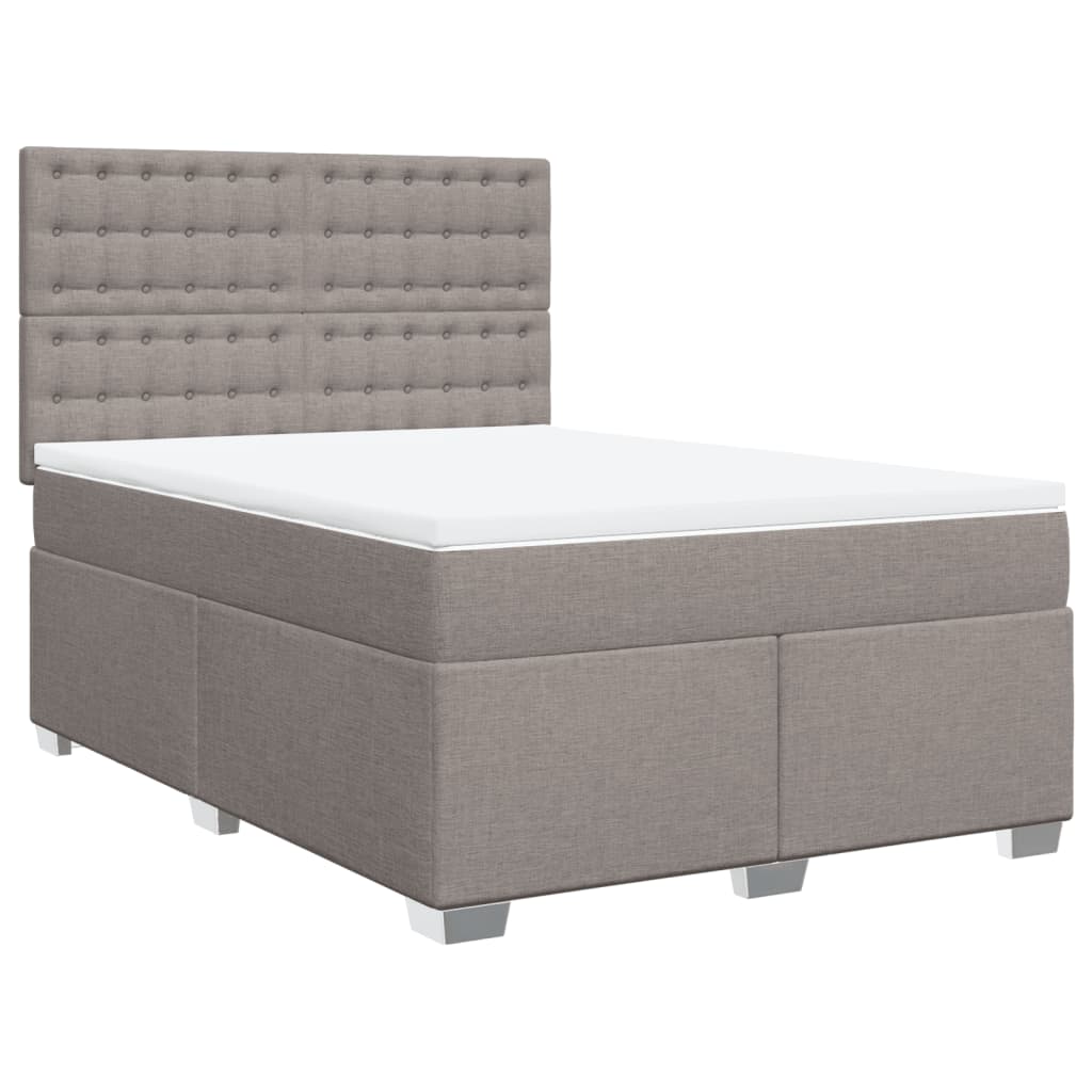 vidaXL Κρεβάτι Boxspring με Στρώμα Taupe 140x200 εκ. Υφασμάτινο