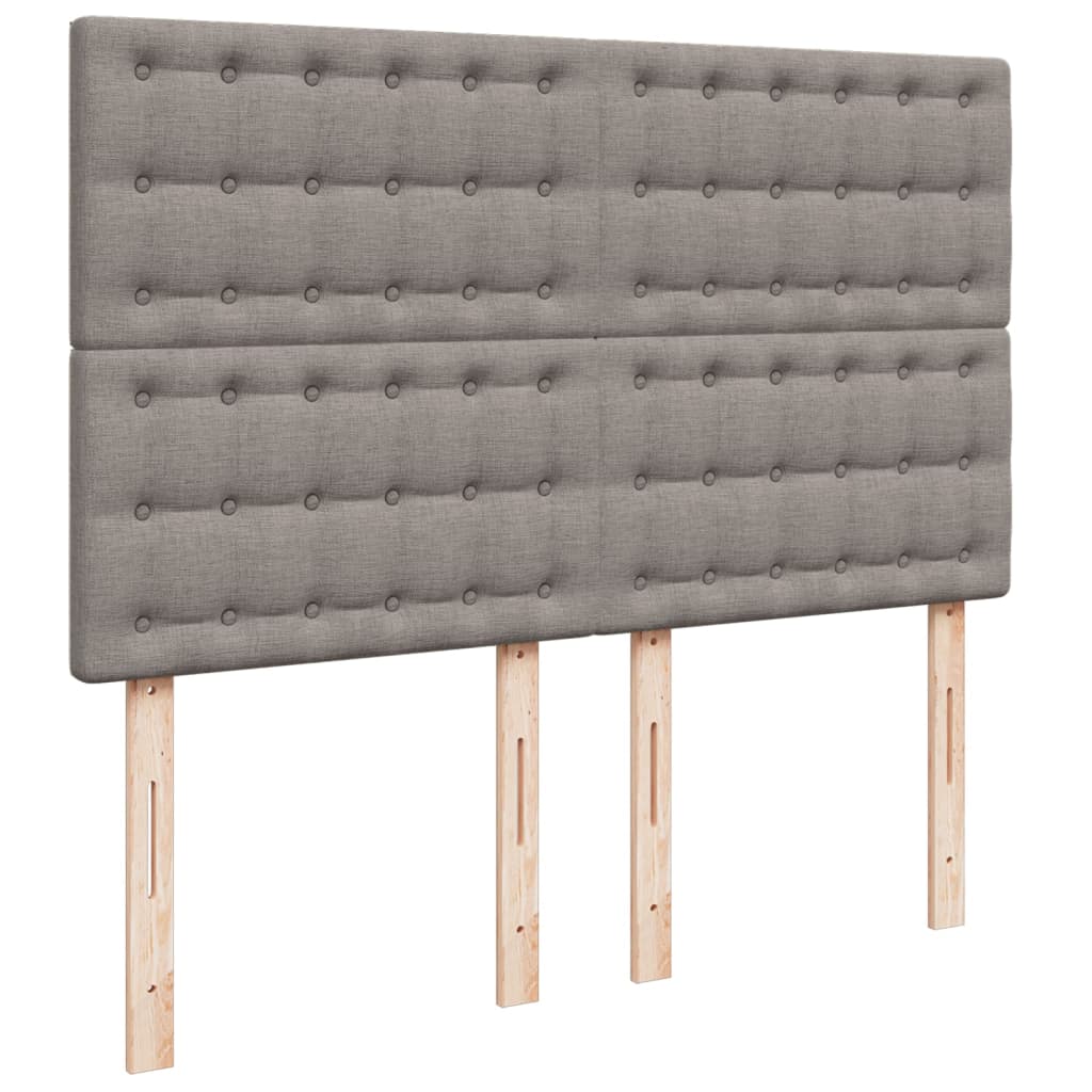 vidaXL Κρεβάτι Boxspring με Στρώμα Taupe 140x200 εκ. Υφασμάτινο