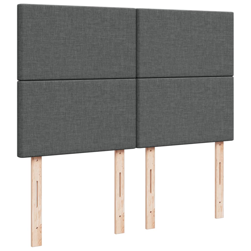 vidaXL Κρεβάτι Boxspring με Στρώμα Σκούρο Γκρι 160x200 εκ Υφασμάτινο