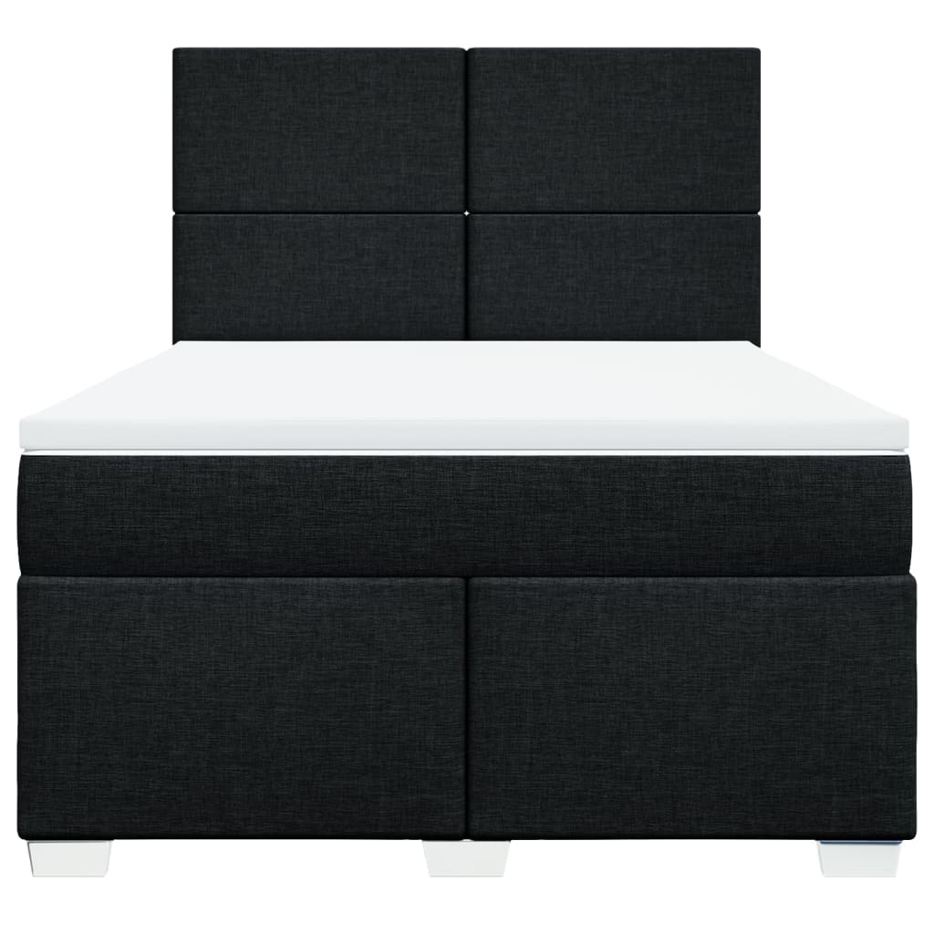 vidaXL Κρεβάτι Boxspring με Στρώμα Μαύρο 160x200 εκ. Υφασμάτινο