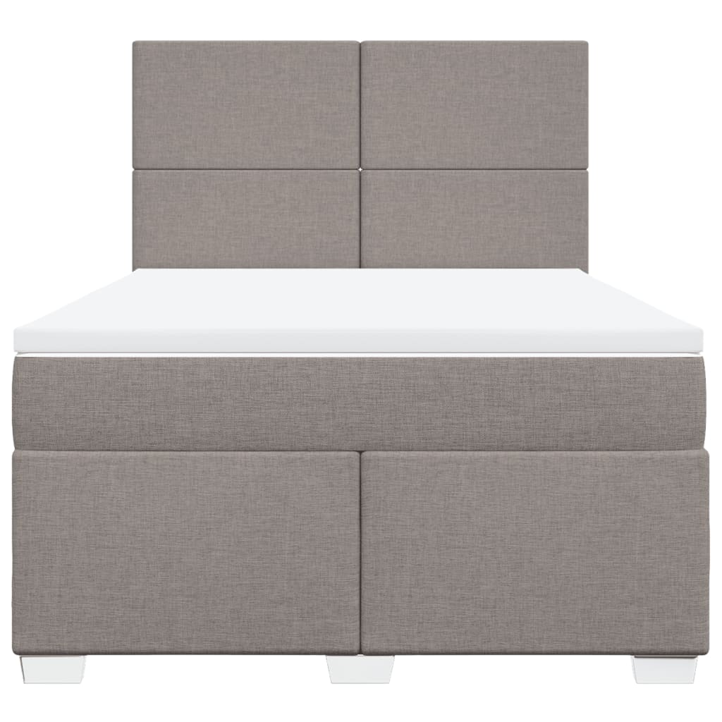 vidaXL Κρεβάτι Boxspring με Στρώμα Taupe 160x200 εκ. Υφασμάτινο