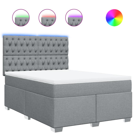 vidaXL Κρεβάτι Boxspring με Στρώμα Αν. Πράσινο 160x200εκ Υφασμάτινο