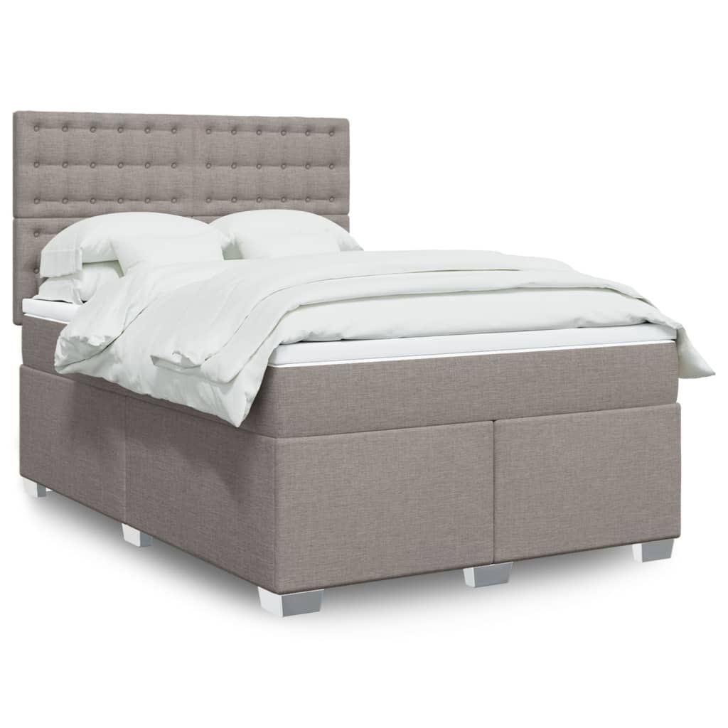 vidaXL Κρεβάτι Boxspring με Στρώμα Taupe 160x200 εκ. Υφασμάτινο