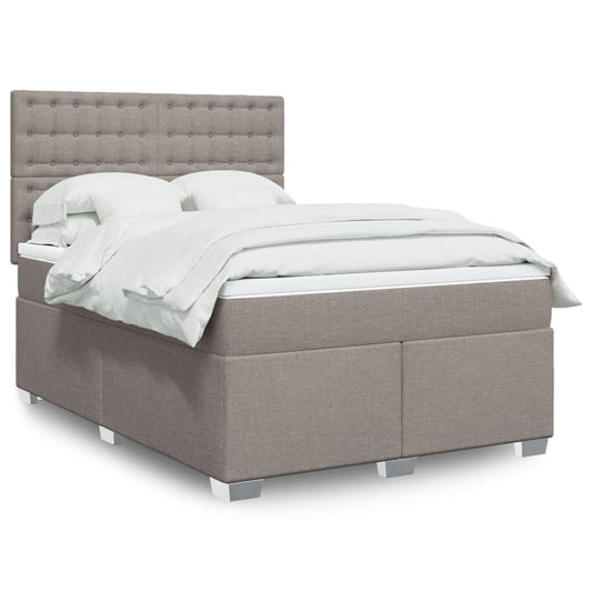 vidaXL Κρεβάτι Boxspring με Στρώμα Taupe 160x200 εκ. Υφασμάτινο