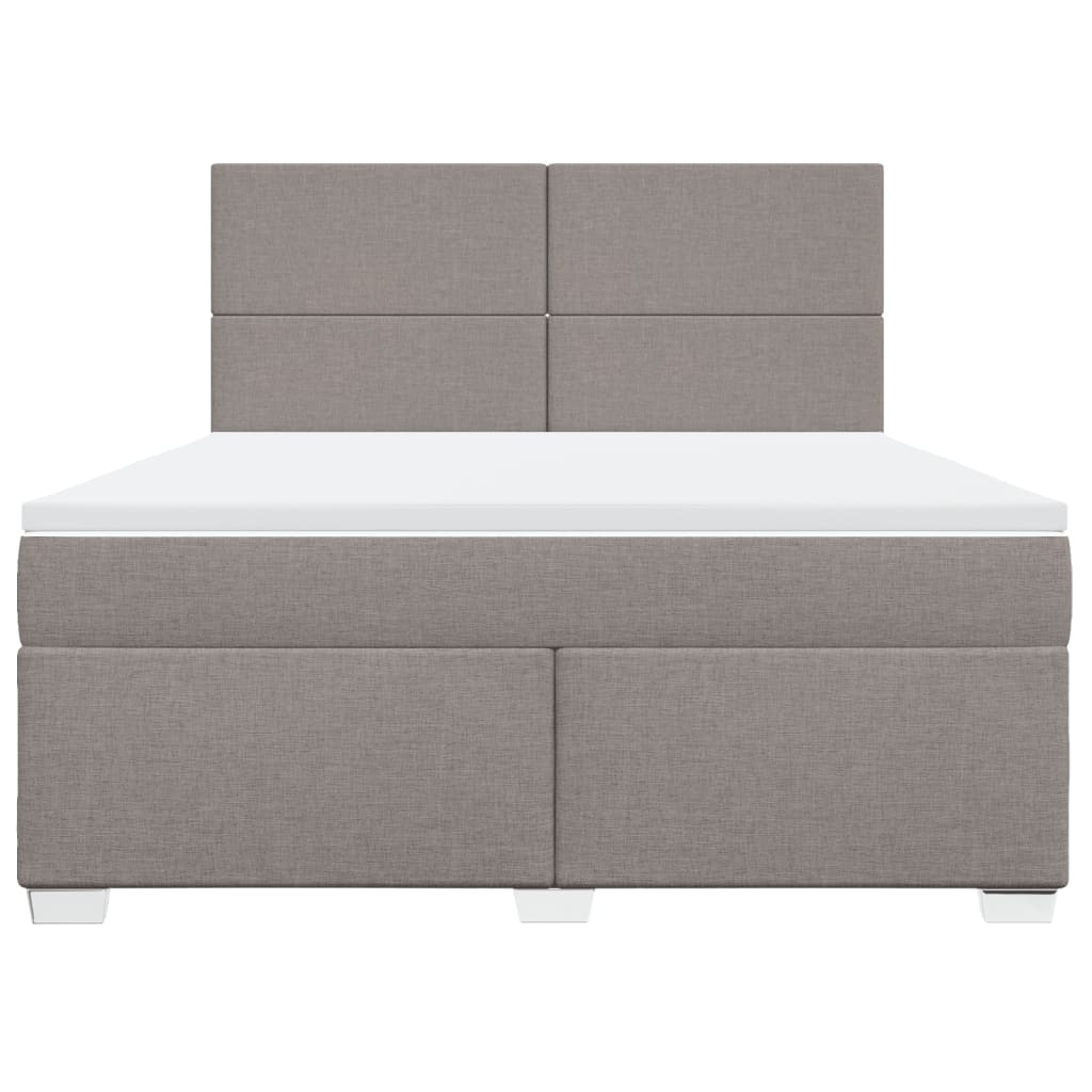 vidaXL Κρεβάτι Boxspring με Στρώμα Taupe 180x200 εκ. Υφασμάτινο