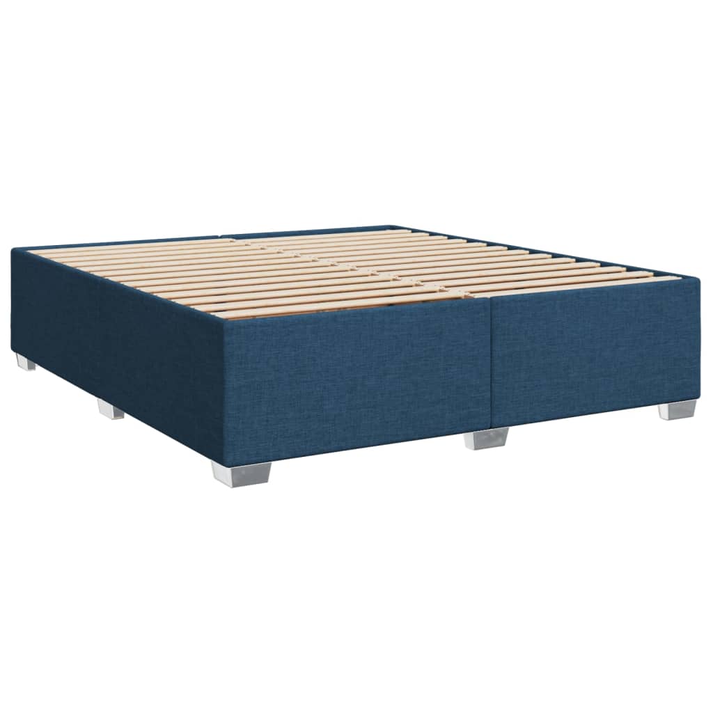 vidaXL Κρεβάτι Boxspring με Στρώμα Μπλε 180x200 εκ. Υφασμάτινο
