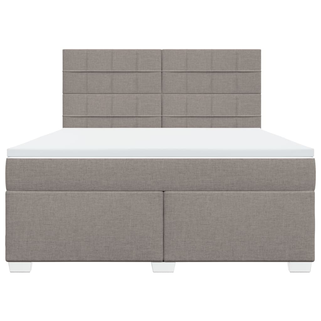 vidaXL Κρεβάτι Boxspring με Στρώμα Taupe 180x200 εκ. Υφασμάτινο