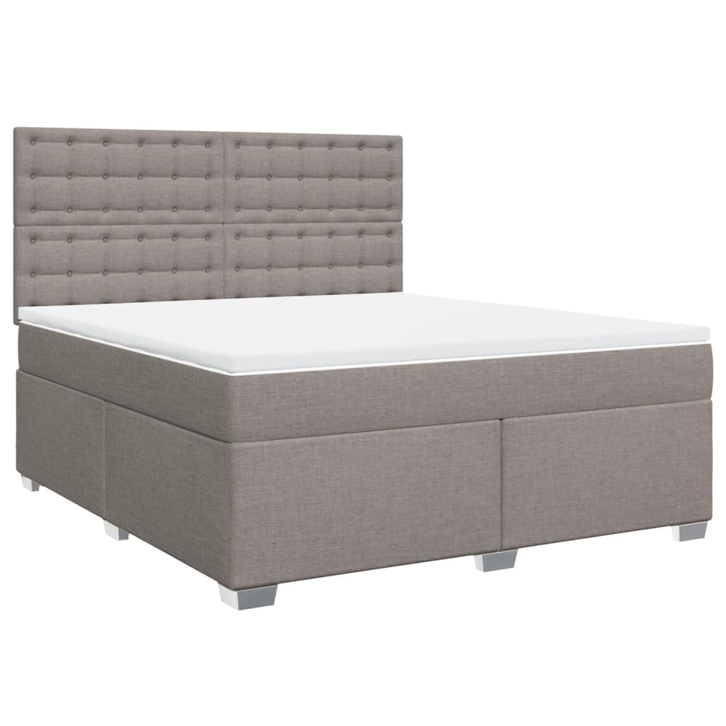 vidaXL Κρεβάτι Boxspring με Στρώμα Taupe 180x200 εκ. Υφασμάτινο