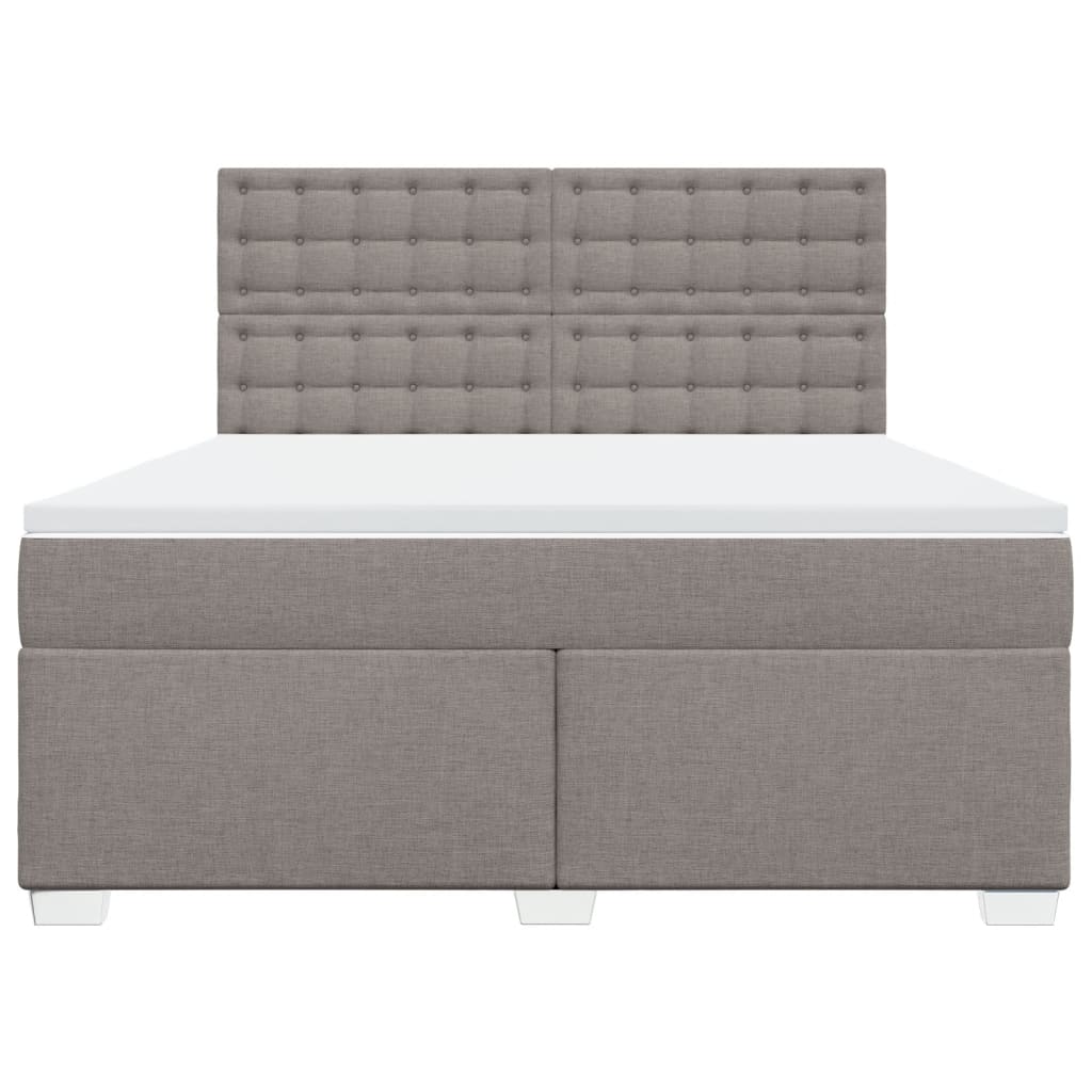 vidaXL Κρεβάτι Boxspring με Στρώμα Taupe 180x200 εκ. Υφασμάτινο