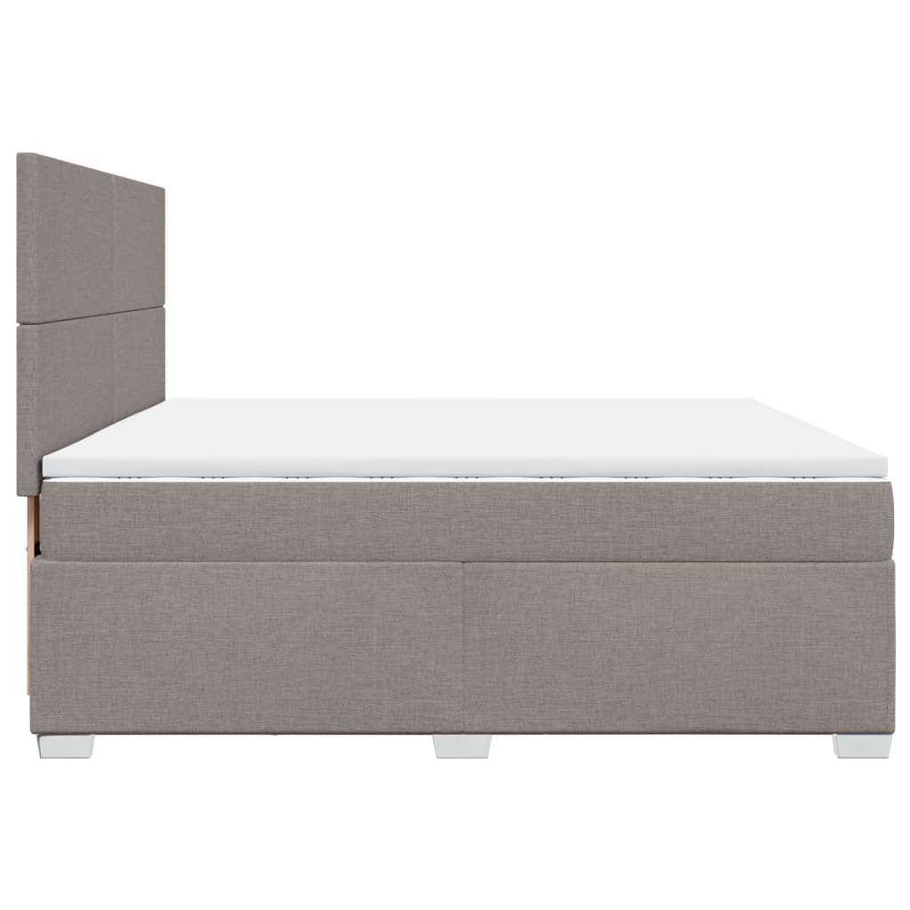 vidaXL Κρεβάτι Boxspring με Στρώμα Taupe 200x200 εκ. Υφασμάτινο