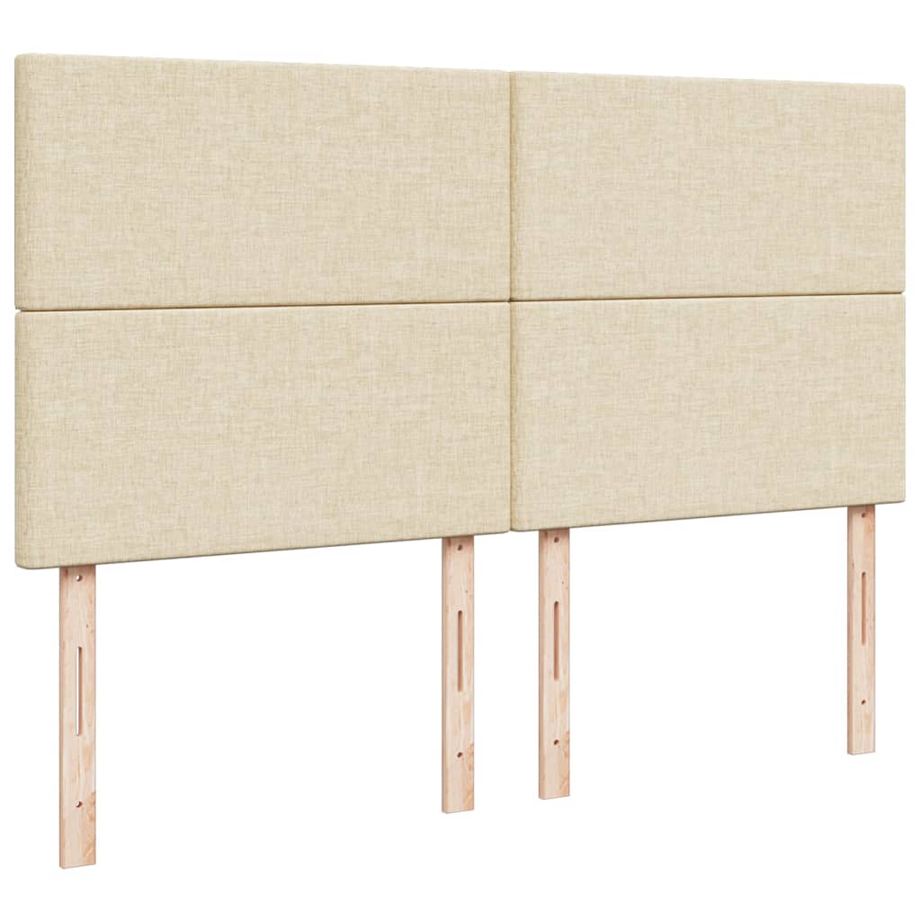 vidaXL Κρεβάτι Boxspring με Στρώμα Κρεμ 200x200 εκ. Υφασμάτινο