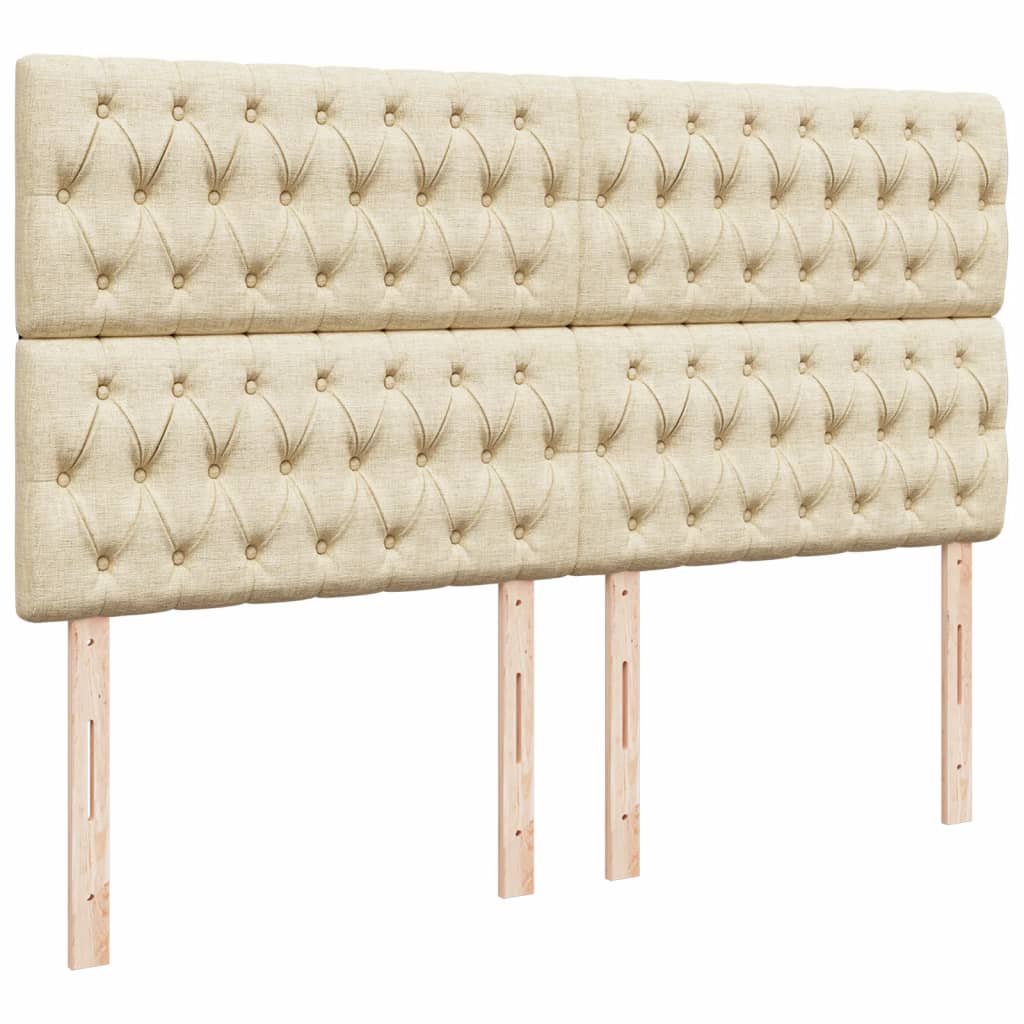 vidaXL Κρεβάτι Boxspring με Στρώμα Κρεμ 200x200 εκ. Υφασμάτινο