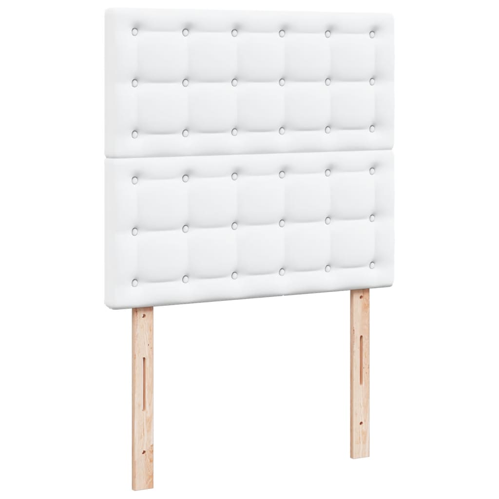 vidaXL Κρεβάτι Boxspring με Στρώμα Λευκό 80 x 200 εκ. Συνθετικό Δέρμα