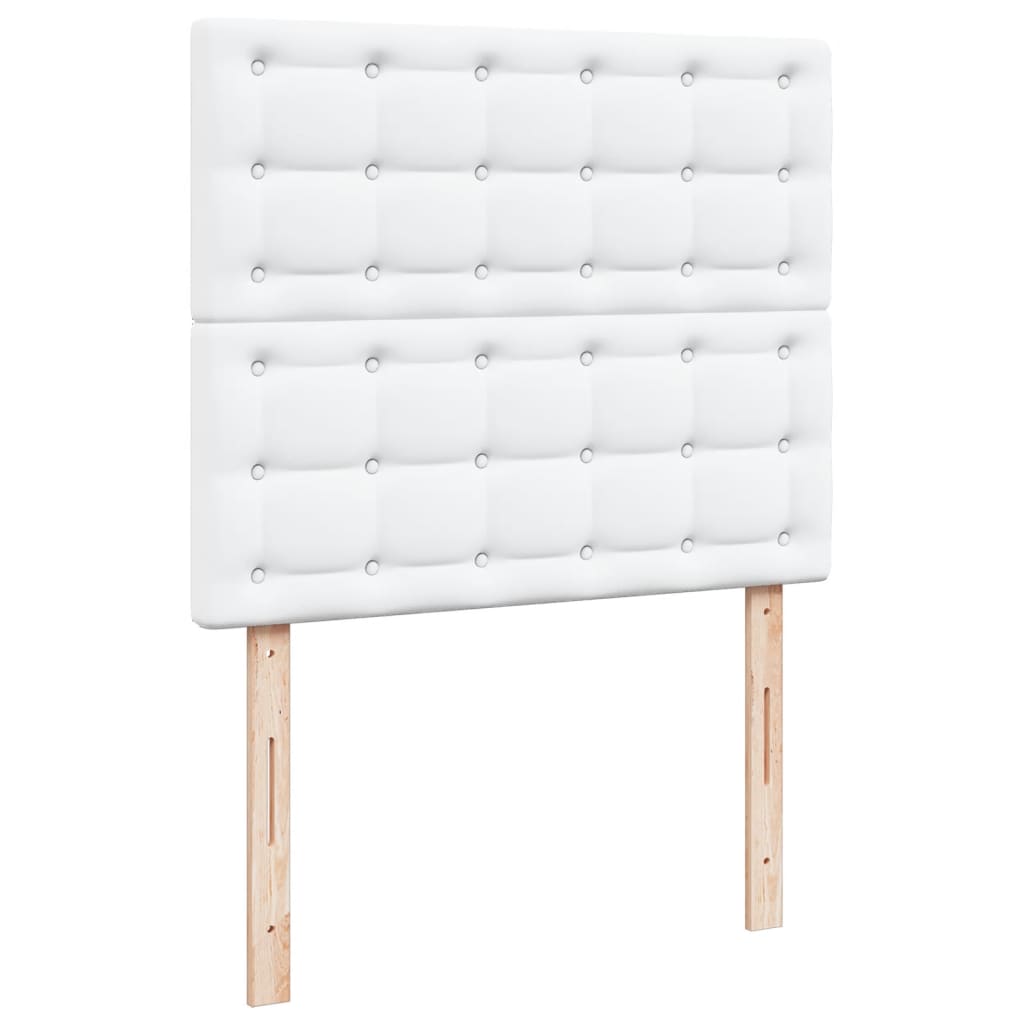 vidaXL Κρεβάτι Boxspring με Στρώμα Λευκό 120x190εκ.από Συνθετικό Δέρμα